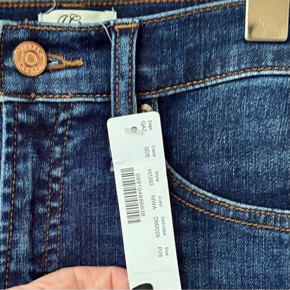 J. Crew| Dark Blue Denim Essential Straight Leg High Rise Jeans Sz 26P - Picture 2 of 4